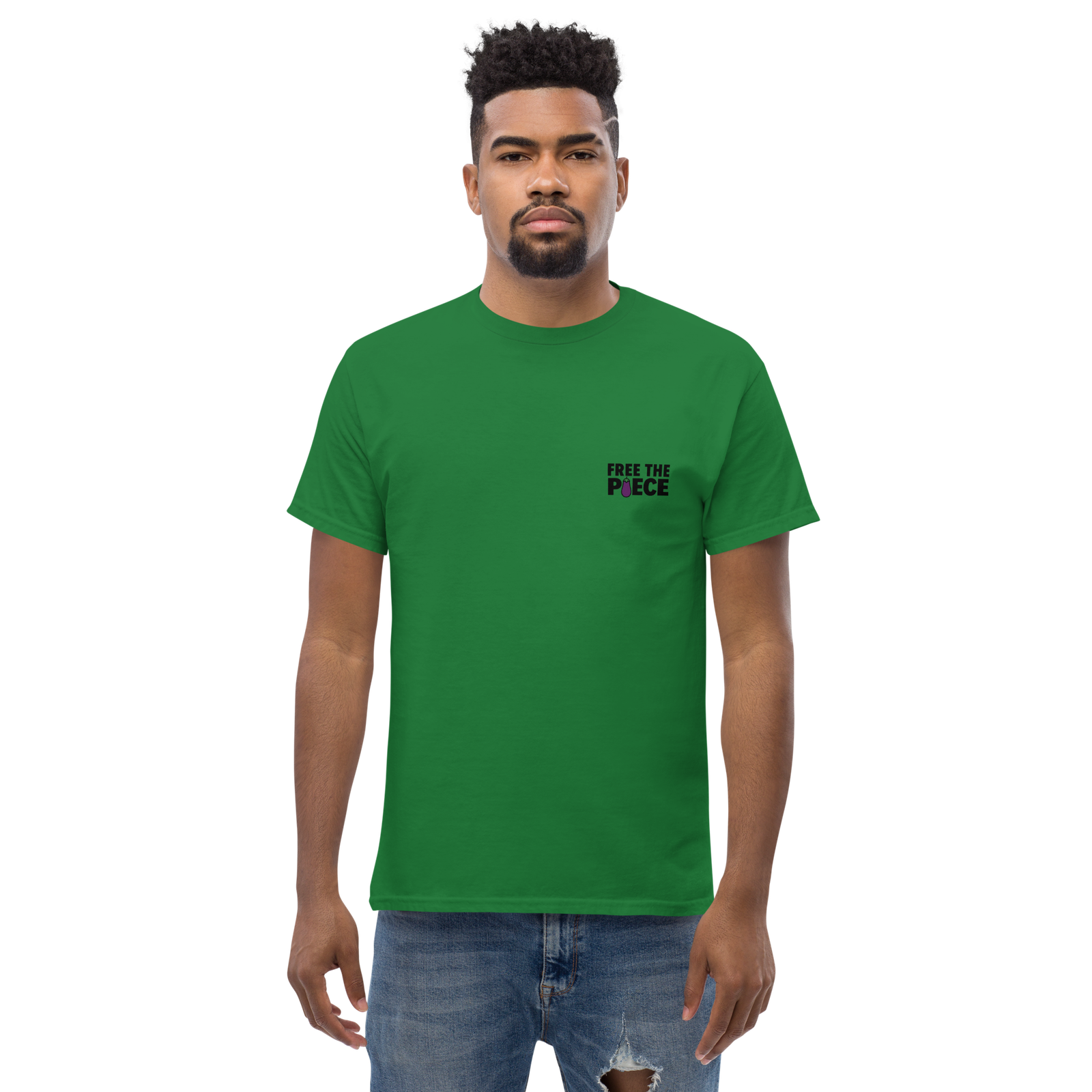 unisex-classic-tee-turf-green-front-694380d01cbea.png